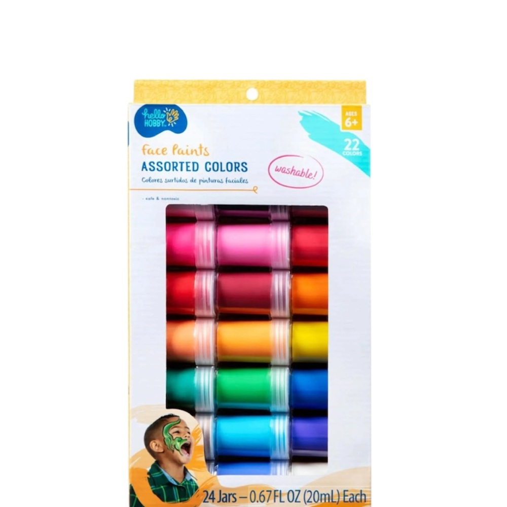 Hello Hobby Face Paints Assorted Colors Washable 24 Jars